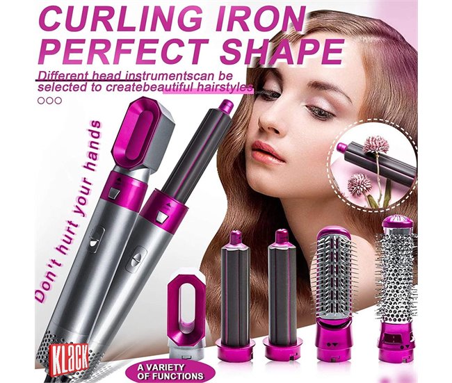 Moldeador 5 en 1 Secador Plancha Ondas KLACK® Gris