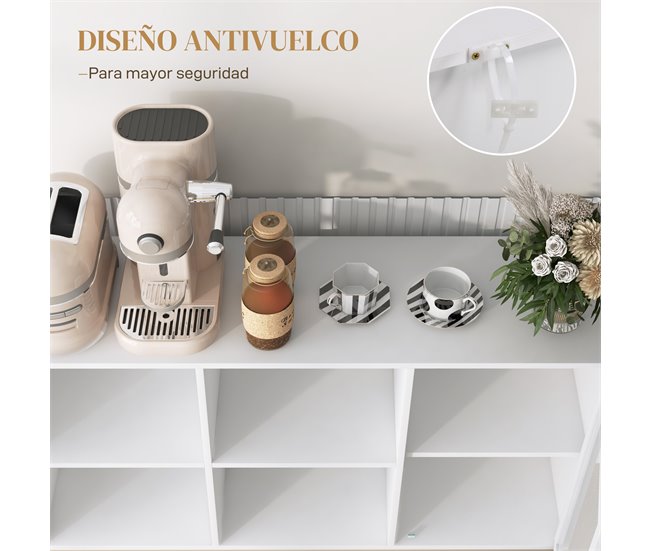 Aparador de Cocina Melamina de Madera HOMCOM Blanco