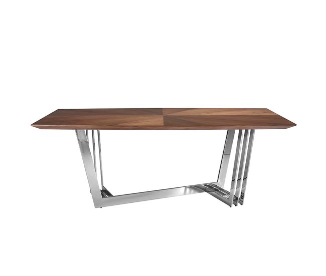 Mesa comedor ovalada barril madera nogal Negro