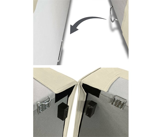 Sofá fijo con península en madera Dmaiol Beige