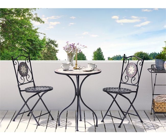Beliani Conjunto bistro CARIATI Negro