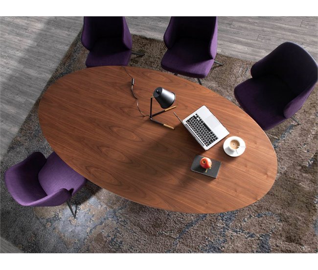 ANGEL CERDA Mesa comedor ovalada nogal 220x110 Nogal