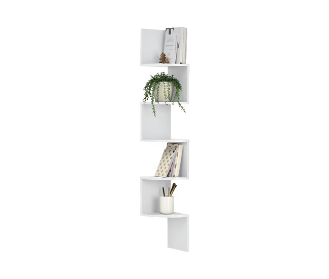 [en.casa] Estantería de pared diseño retro Blanco