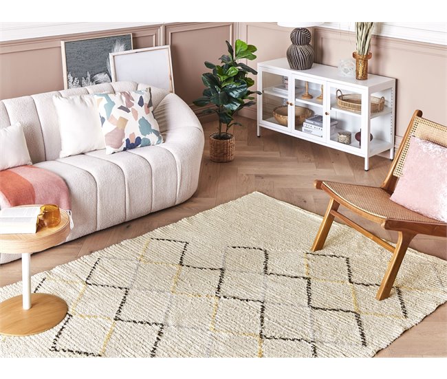Beliani Alfombra de pelo corto TEZPUR 160x230 Beige