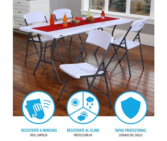 Silla plegable ultrarresistente LIFETIME UV100 Blanco