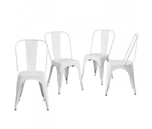 Pack 4 Sillas Industriales Strong Thinia Home Blanco