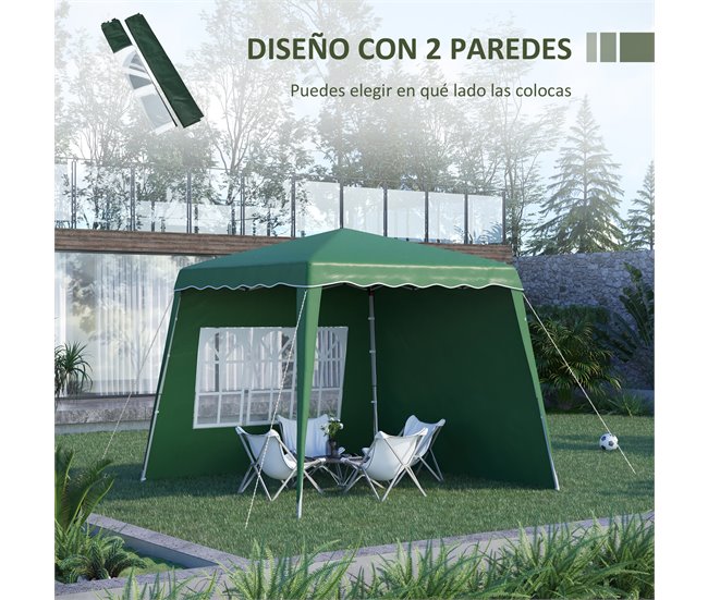 Carpa Plegable Tela Oxford, Acero Outsunny 289x289 Blanco