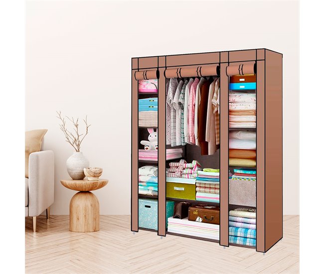 Armario Vestidor de Tela Nyana Home Marron