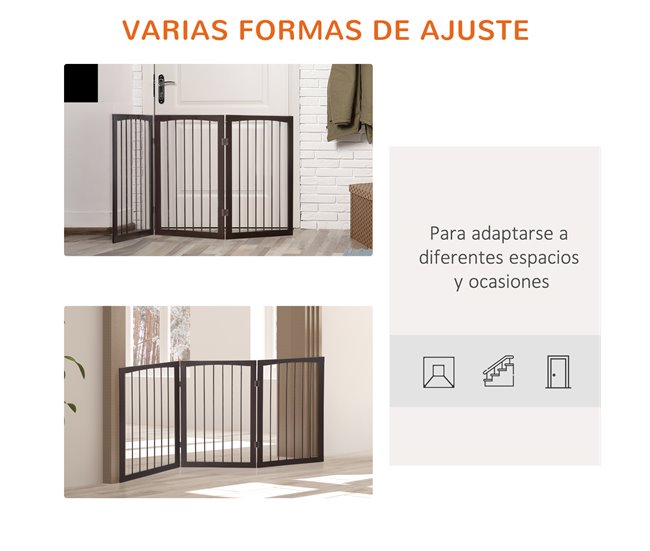 Barrera de Seguridad MDF PawHut Marron