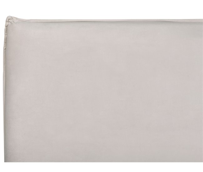 Beliani Cama con almacenaje Terciopelo LAVAUR 183x210 Blanco/ Beige