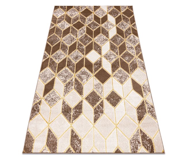 Alfombra MEFE moderna B400 Cubo Geométrico 3D Structural 160x220 Beige
