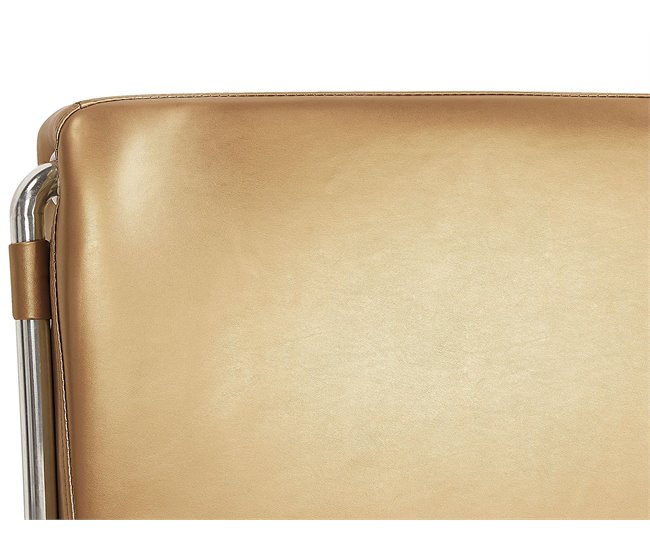 Beliani Cama de agua Piel PARIS 215x228 Dorado