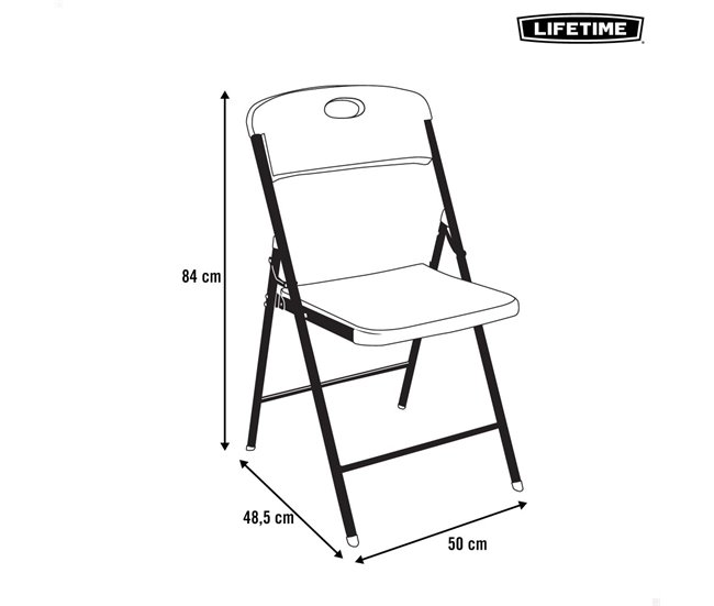Silla plegable negra LIFETIME Negro