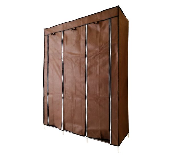 Armario Vestidor Tela Con Puertas Cremallera Nyana Home Marron