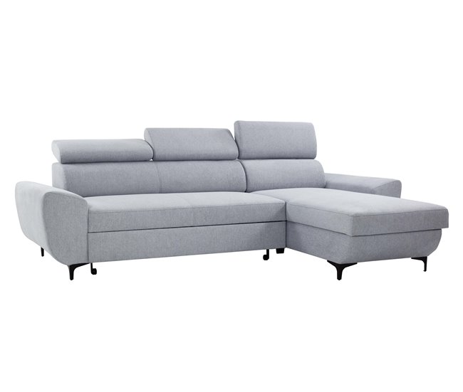 Chaise longue WESLEY reversible 3 plazas gris claro Gris Claro
