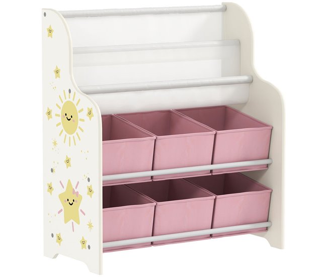 Estantería Infantil MDF, Acero AIYAPLAY Rosa