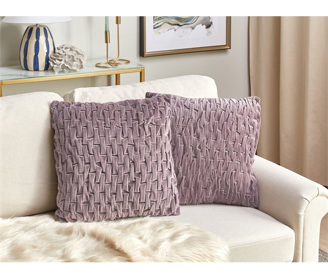Beliani Cojín decorativo CHIRITA 45x45 Lavanda