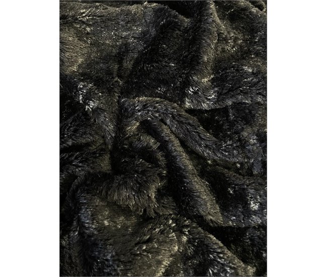 Acomoda Textil - Manta Piel Sintética con Borreguito Negro