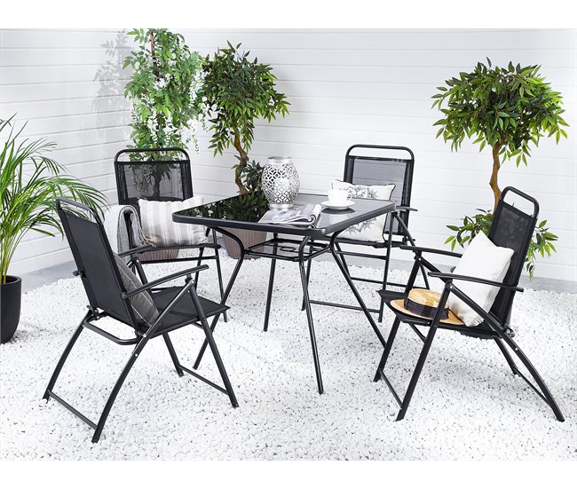 Beliani Conjunto de comedor LIVO Negro