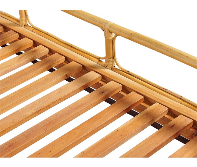 Beliani Cama Ratán FLORENTINE 147x207 Marron