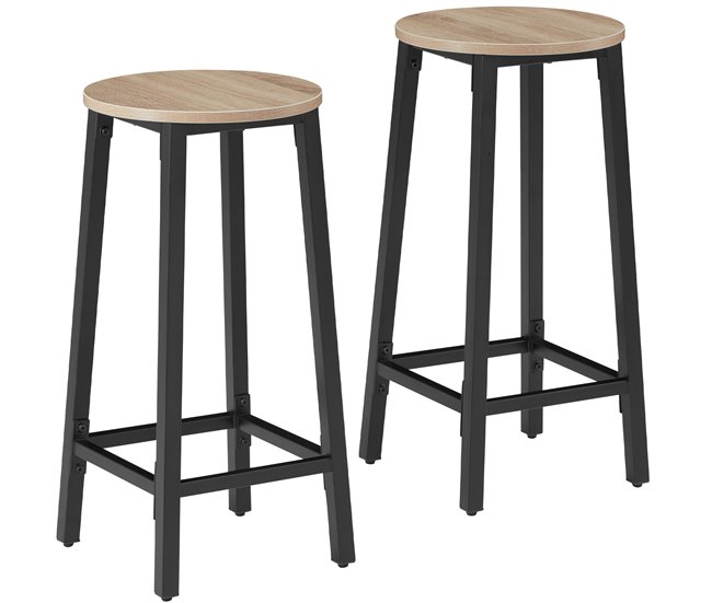 2 taburetes de bar Madera Clara
