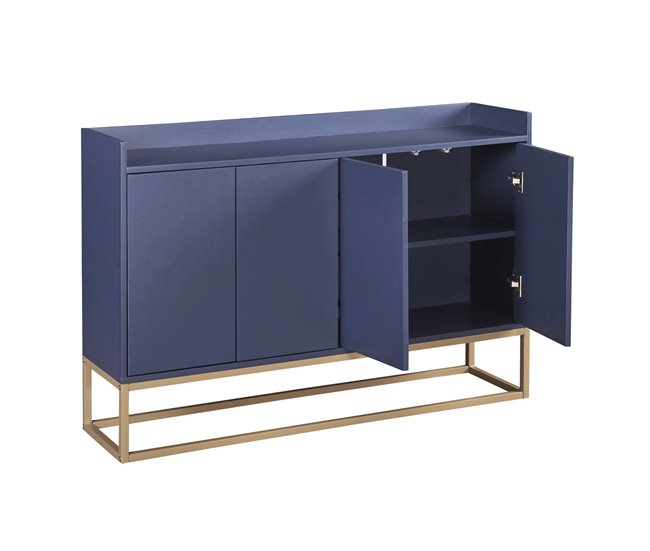 Aparador, 4 puertas, mueble comedor, comedor, sala, cocina 120 Azul