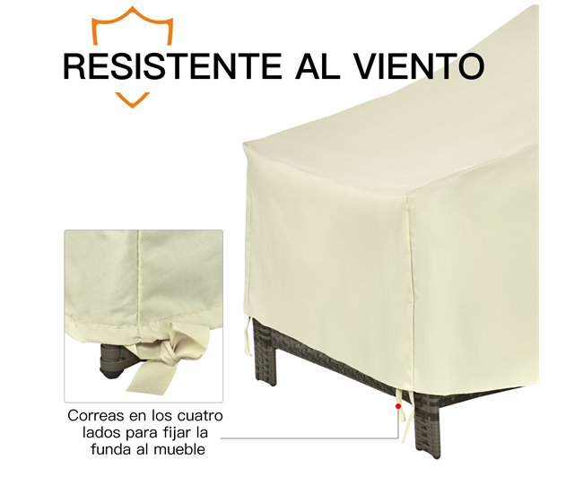 Funda Protectora para Sillas Tela Oxford Outsunny Beige