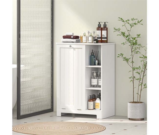 Armario de Baño MDF HOMCOM, hogar - baño Blanco
