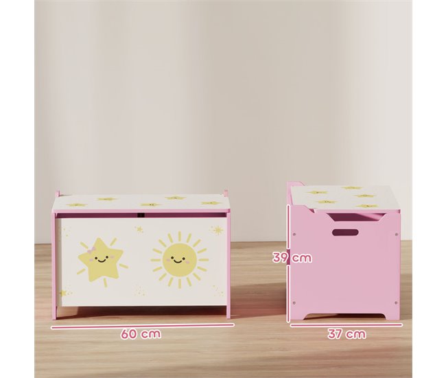 Caja Almacenaje Infantil MDF AIYAPLAY 60 Rosa