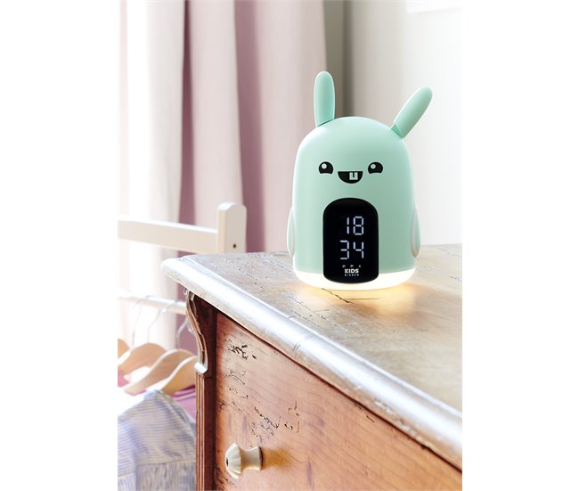 Reloj despertador y luz nocturna RKIDSRABBIT BIGBEN Turquesa