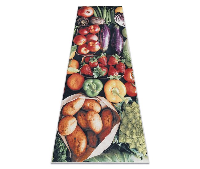 Alfombra lavable ANDRE 1711 Frutas y vegetales para la cocina Multicolor
