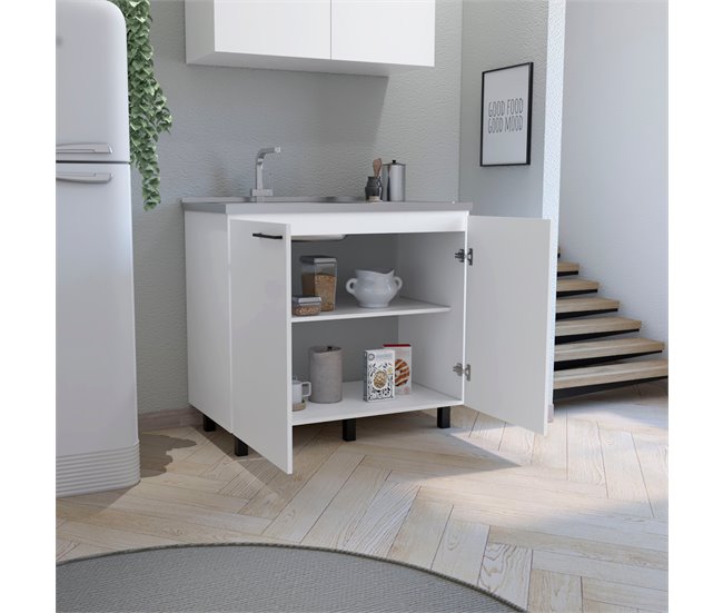 Fregadero de Cocina Nápoles, con 2 puertas Blanco