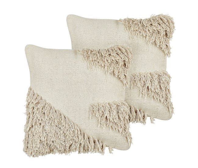 Beliani Cojín decorativo SOURWOOD 45x45 Beige