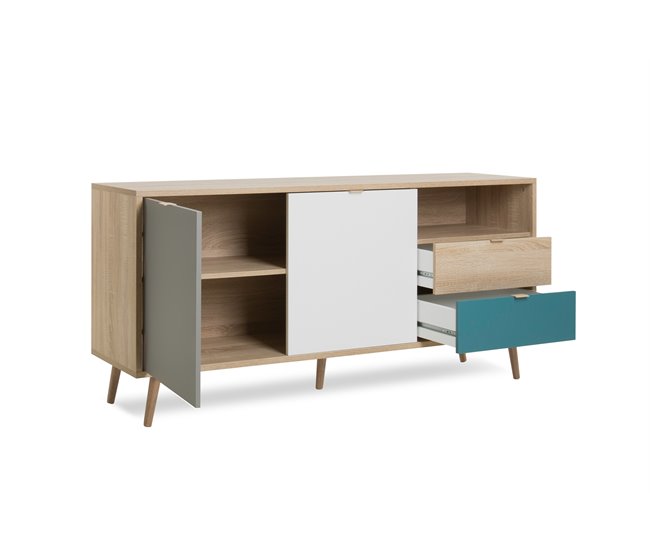 Aparador con 2 puertas y 2 cajones TILE Roble