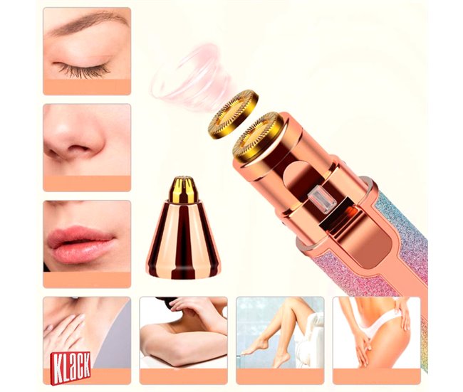 Depiladora Vello Facial Sin Dolor  Depila Cejas Nariz y Labios de Viaje KLACK® Multicolor