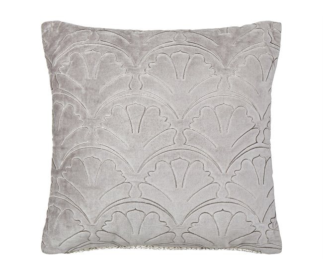 Beliani Cojín decorativo GLORIOSA Gris Claro