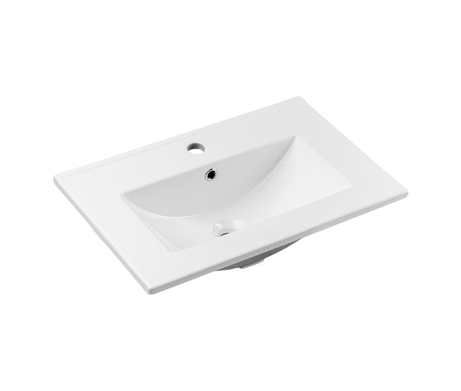 Conjunto mueble lavabo individual encastrado 2 puertas y columna Manoa Madera