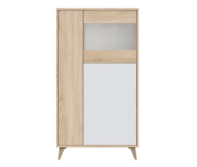 Vitrina 3 Puertas Kiko Color Roble/Blanco Roble