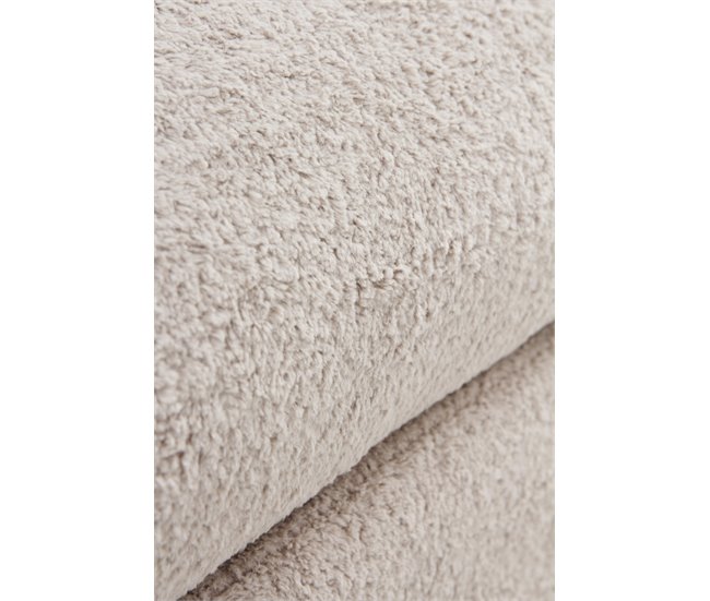 Banqueta-baul tapizada en boucle estructura y patas en pino Gris Claro