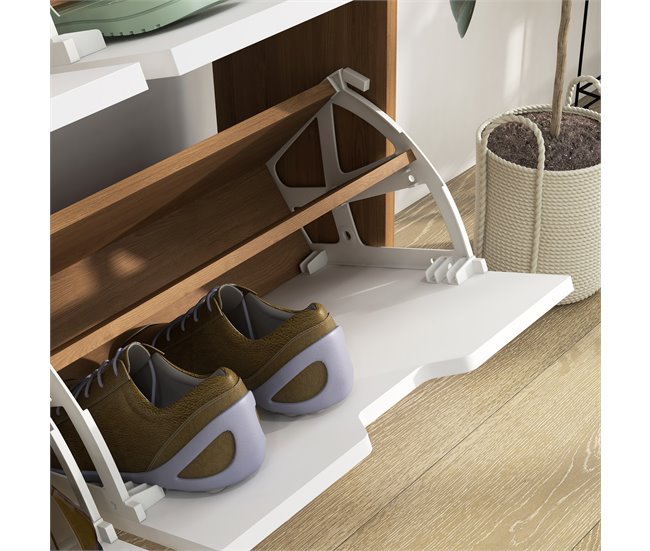 Armario de Zapatos Melamina de Madera, Pino HOMCOM Marron