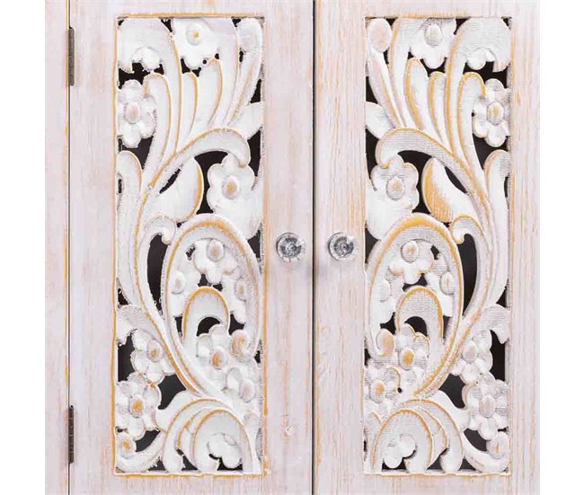 Aparador de madera de 4 puertas Blanco