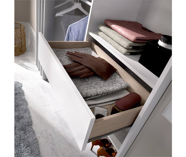 Guarda-roupa grande com efeito de madeira 160 Blanco