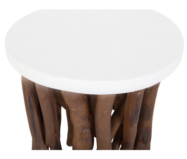 Beliani Mesa auxiliar HOUMA 36x36 Blanco