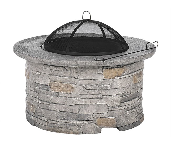 Beliani Fogón de madera TAMBORA Gris Claro