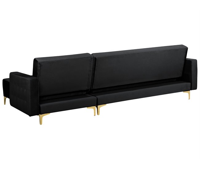Beliani Sofá cama Terciopelo ABERDEEN Negro