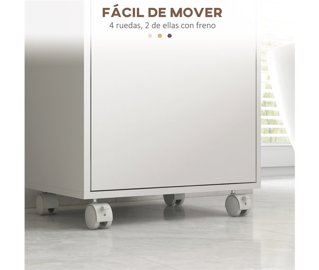 Armario de Baño Melamina de Madera, Haya kleankin Blanco