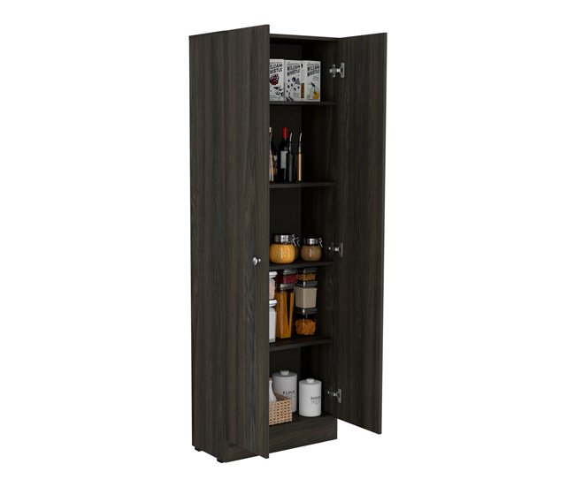 Armario Multifuncional Z 60, con dos puertas y estantes internos Marron