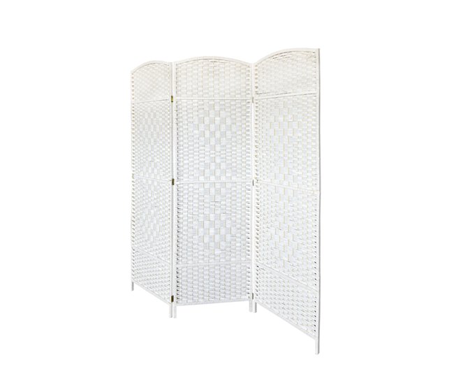 Acomoda Textil – Biombo 3 paneles 180x50 cm Separador de Ambientes Decorativo, Elegante y Funcional para Interior. Panel Blanco de Privacidad Divisor Espacio para Dormitorio, Salón, Oficina y Vestidor Blanco