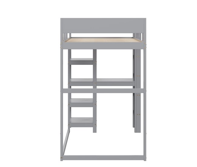 Cama alta para niños 96x204 Gris