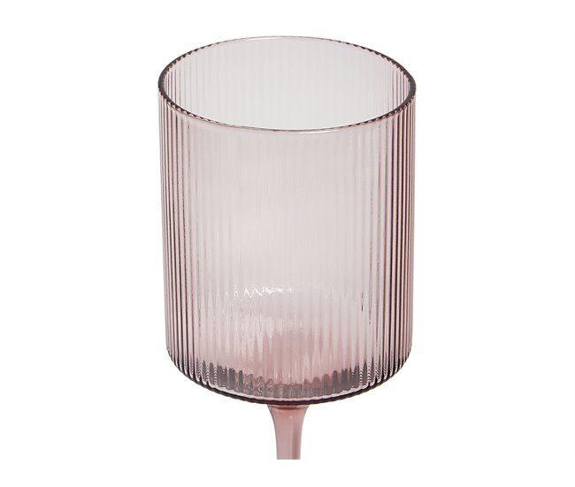 Beliani Cristalería Vidrio AMETHYST Rosa Talco